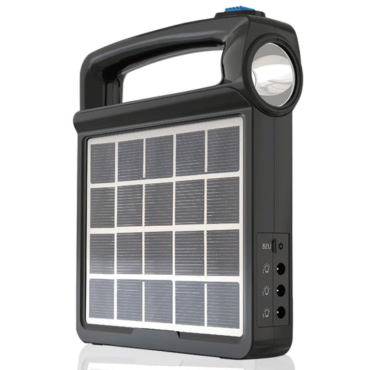 Pick Ur Needs® Portable Solar Panel Generator System USB Port with Flashlight Outdoor Emergency Lamp Lighting