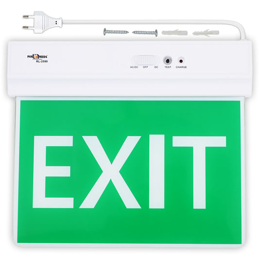 Pick Ur Needs® Rechargeable Ceiling Mount Emergency LED Exit Indicate Light Sign With Lithium Battery