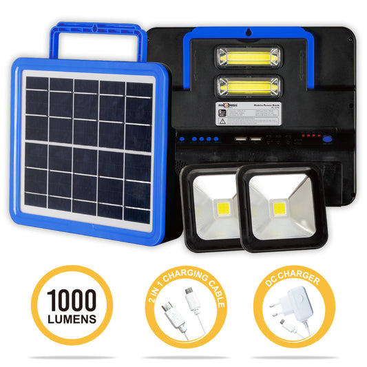 Pick Ur Needs® Rechargeable Emergency Solar Lighting System with Radio & BT Music Function