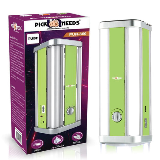 Pick Ur Needs High Range Rechargeable Home Emergency 4 Tube Lantern Light with Integrated Carry and Hanging Handle