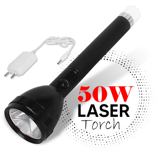 Pick Ur Needs® Rechargeable 2 in 1 Long Range 50 Watt Led Torch with Long Emergency Tube Light with Duel Battery